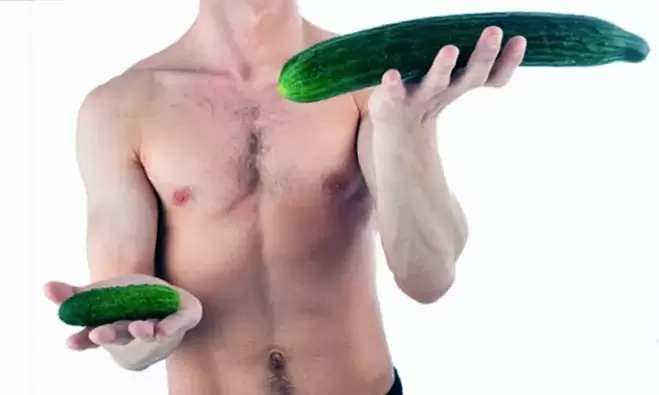 small and large penis sizes using cucumbers as an example